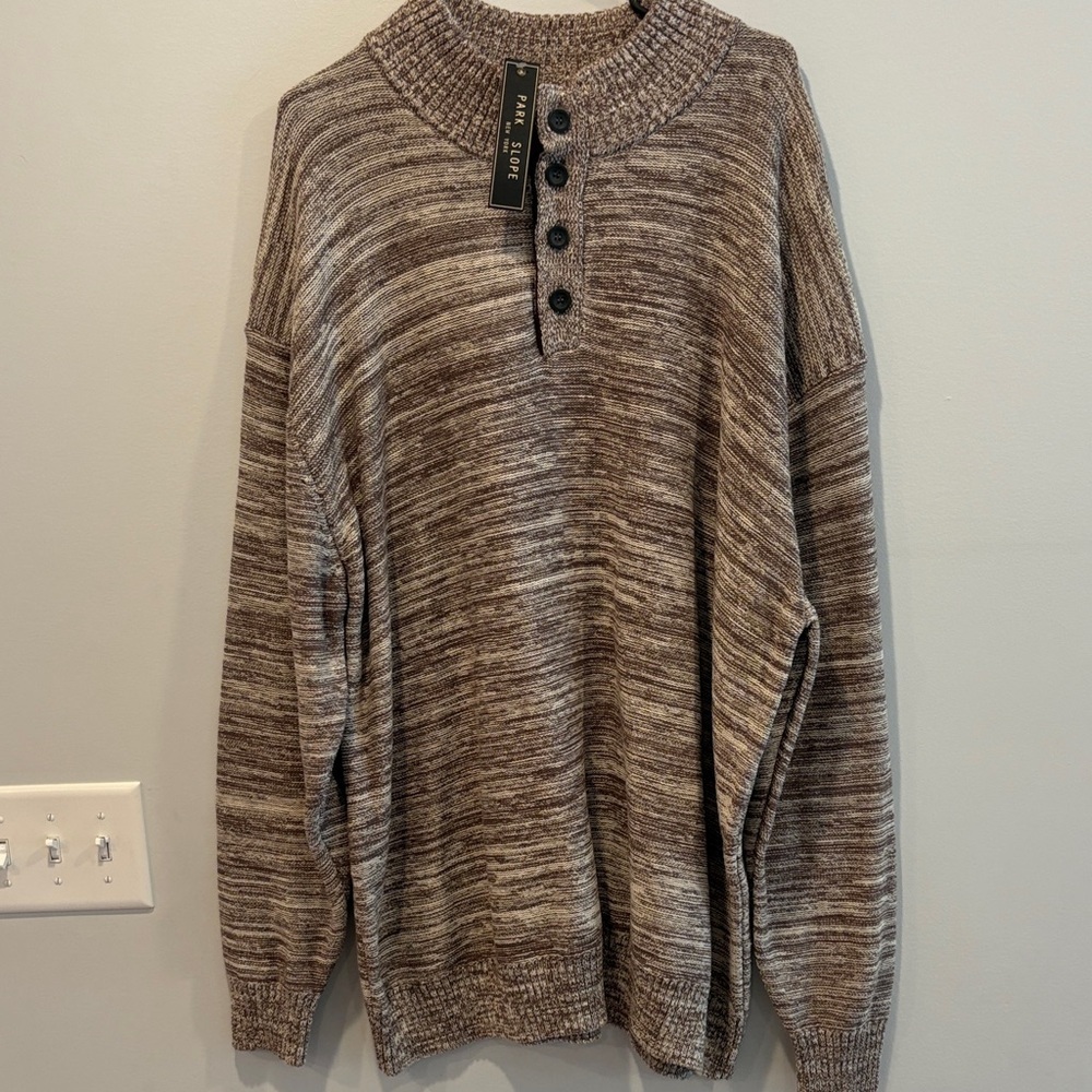 Men's Heathered Brown Crewneck Sweater